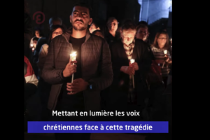 chrétiens palestiniens avec des bougies
